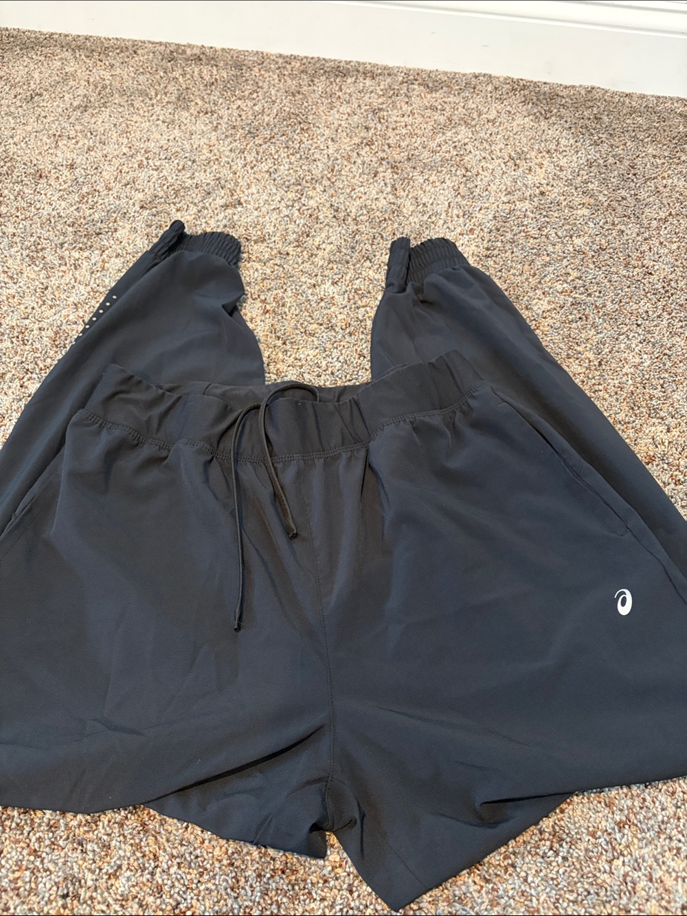 ASICS women’s  Black Jogger Sweatpants with Drawstring